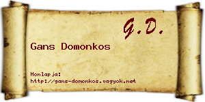 Gans Domonkos névjegykártya